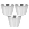 Assiettes 3 PCS Sauce tasse tremper en acier inoxydable Mini Pot Kitchen Fourniture de petites tasses pratiques de trempage