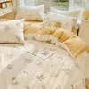 Bettwäsche-Sets Baumwoll-Vierköpfe 100 reines Bettblatt Duvet Cover dreiteilige Frühlings- und Sommermädchen