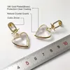 Dangle Earrings FUWO Handcraft Natural Clear Quartz Handcrafted Heart Shaped Faceted Crystal Cubic Zircon Jewelry For Women (ER475CZ-1)