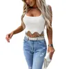 Women's Tanks Women S Ribbed Crop Tank Tops Ladies Fringe Sexy Sleeveless Rhinestone Square Neck Vest Sparkly Cami Shirt Top