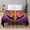 Mantas Geometría sagrada sri yantra lanza manta cama decorativa cálido invierno peludo