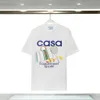 T-shirts casablanc skjortdesigner mens t skjortor designer tshirts för män casa blanca mens designer skjortor besättning nacke kort ärm bomullsbrev sommar avslappnad