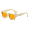 Lunettes de soleil Vintage Small Square épais pour hommes Femmes Extérieur Driver plage Fashionable Strontes élégantes