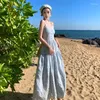 カジュアルドレスmiiiix韓国のファッション刺繍重業界ドレス2024女性夏vネックレディーススリングレミス服