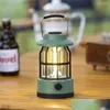 Portable Lanterns Classical Cam Light USB C Raddbar COB Dubbel Row LED 250lm Stepless Dimning IPX4 Utomhusbelysning med Hook Dro OTRMC