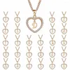 Chaines Nom des bijoux pour femmes Initiales Collier de pendentif coeur 26 lettres Colliers de zircon Cadeaux Les premières lettres accessoires