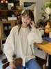 Women's Blouses Spring Blouse Shirt Ruffles Collar Cotton Linen Casual Tops For Student Cute Sweet Pinch Pleated Chic Long-sleeved