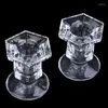 Candle Holders 1PC Wedding Candlestick Transparent Crystal Glass Stand Dining Home Decor