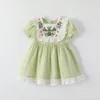 barn baby flickor klänning sommargröna kläder småbarn kläder baby barnflickor lila rosa sommarklänning x5k8#