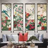 Taquestres Chinesa Peony Flor Bird Pinturas penduradas com riqueza Implicações de tapeçaria sala de chá da sala de chá Pintura de decoração