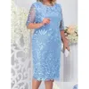 Plus Size Dresses Party Dress For Wedding Guest Luxury Elegant Womens 50 Year Ladies Lace Floral Prom Bodycon Chubby Drop Delivery Dhyzk