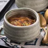 Tigelas tigelas texturas irregulares criativas tigela cerâmica de sopa grossa sobremesa de ovo no vapor de salada de ovo
