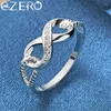 Cluster Rings Alizero 925 Sterling Silver Zircon 8-Shape Ring For Women Wedding Engagement Band Eternal Manifestsmycken Par Gift