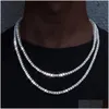 Tênis, Graduou New Clássico Colar Chain de Tênis de 4 mm Iced Bracelet Men Moda Hip-Hop Mulheres 8/16/18/20/24/30 polegadas Cho Ot8cr