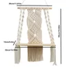 Tapestries Handgemaakte Tassel Macrame Tapijtwand hangende plank Boho katoenen touw geweven plantenhanger houten drijvende woningdecoratie