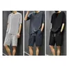 Tils de rastreio masculino Solid Color Sportswear Conjunto de camiseta Camiseta