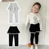 Pantalon pantalon de fond pour enfants printemps et automne filles minces mi-jupe fashionab fille pantalon bébé portant un pantalon de jupe d'automne à l'extérieur l46