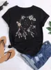 Women's T Shirts 2024 Novelty Aesthetic Dream Catcher Pattern Print Tee Summer Trendy Women Graphic Top Coolness Style Clothing