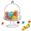 Storage Bottles Mini Cake Plate Plastic Cupcake Stand Dome Cover Display For Chocolate Dessert Wedding Birthday Tea Party Supplies