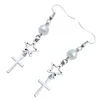 Boucles d'oreilles en peluche y2k noire de perle d'oreille à oreille à oreille creux Femmes étoiles punk gothique h9ed