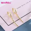 Boucles d'oreilles en peluche 925 Énoncé de sterling Déclaration géométrique Drop Decoration Pendientes for Night Club Party Accessories Fashion Bijoux