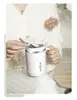 Muggar kaffemugg lat automatisk rörande kopp 304 Rostfritt stål Rotary elektrisk mjölk med plastlock och handtag