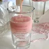 Kieliszki do wina przezroczyste różowe litera szklana kubek koreański ins opór cieplny kubek do kawy kubek sok mleczny kubki domowe biuro picie