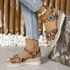 Mesdames Summer Fashion Leopard Print Designer Womens Chaussures Outdoor Outdoor Sandales Antislip Outdoor Sandales grandes taille 240326