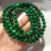 Strand Natural Myanmar Green Jade Armbänder 108 Perlen Bracelet Rosenkränze für Frauen Männer Gebet Emerald zertifiziert Jades Stone Armreifen