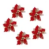 Decorative Flowers Christmas Glitter Xmas Tree Accessories Artificial Floral For Office Shop Home Decoration