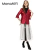 Vestidos de trabalho MONAAIYI High Street Runway Designer de moda feminina Botão Blazer Diamante Deten Salia de gaze Slim Short 3pcs 2024