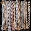 Iced Out 925 Sterling Silver Moissanite Diamond Gold Plated Hip Hop Necklace Jewelry Mens 14mm Cuban Link Chain