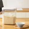 Bottiglie di stoccaggio cucina contenitore di riso trasparente sigillatura automatica per cibi a prova di cereali