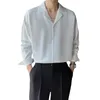Casual shirts voor heren heren button-up shirt losse fit v nekbedrijf met lange mouwen solide kleur formele kantoortop voor de lente