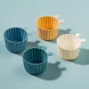 Schattig konijntje baby siliconen cake mal ronde muffin cupcake bakvormen voedsel container snack cup diy baby cake decoratie gereedschap voedsel opbergdoos