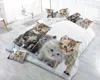 寝具セットバタフライレッドローズロマンチックな3D羽毛布団カバーベッドシート枕カバー4PCSキング素敵なソフトベッドクロス