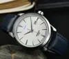 Три Stiches Simple Dial Mens Watching Quartz Movement Automatic Date Leather ремешки набор шнек суперподобный президент Bracelet Fashion Business Начатые часы.