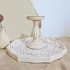 Titulares de vela Wooden Candelabrum Candlestick Bandeja Vintage Handmade for Table Desktop Decoração Decoração de Casa