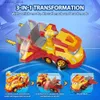 Action Toy Figures Super Wings Golden Wheels Transforming Vehicle 3-In-1 Transformation Vehicle Aircraft Track With Mini Golden Boy Anime Kid Toy L240402