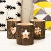 Candele per candele pilastro Candlestick Hollow Christmas Tree Snowflake Star Horthere Harge Harge Churge festa di compleanno festivo vacanza