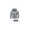 Men'S Hoodies & Sweatshirts Men Casual Athletic With Fluorescent Zippers Male High Street Cardigan Autumn Hooded Mans Winter Solid Co Dh9Xr