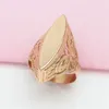 Кластерные кольца 585 Пурпурное золото русское импортное ремесло плавное преувеличенное женское кольцо, покрытое 18 -каратным цветом персонализированного дизайна украшения