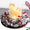 Dekoracyjne kwiaty Pierścionki świece świece uchwyt bazowy rustykalny wieniec na świąteczne ślubne kominki