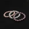 Prezenty pasmowe różowe/fioletowe/białe kolor 10 mm ręczne koraliki sznurka
