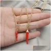 Collane a pendente creativa rossa pimiento peperoncino collana peperoncino per donne semplici catene di clavicole geometriche colar gioielli regalo dr dh2uz