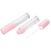 Storage Bottles 6.5ml Empty Clear Tube Lip Gloss Wand 50/100Pieces Plastic Round Cosmetic Container Pink Cap Packaging Tubes