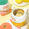 Mugs Cute Cartoon Drinking Cup Girl's High-Looking Ceramic Mug Large Capacity Office Water Glass With Lid