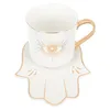 Servis uppsättningar Mark Ceramic Mug Milk Holder Decorative Coffee Cup Eye European Style teperamik
