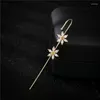 Sırtlar Küpe Lüks Moda Kristal Kelebek Kelepeği Kadınlar İçin Kulak Sargısı Kaçak Hook Küpe Nişan Nişan Mücevher Çiçek Earcuff