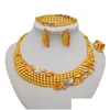 Orecchini collana squisita gioielli in oro Dubai set nuziale nuziale nigeriano per gli accessori per donne perle africane costume dhiou dhyou